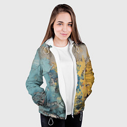 Куртка с капюшоном женская Гранжевая стена с краской, цвет: 3D-белый — фото 2
