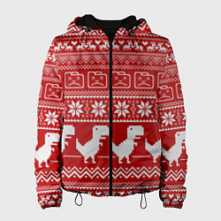 Женская куртка Динозаврик гугл хром - красный