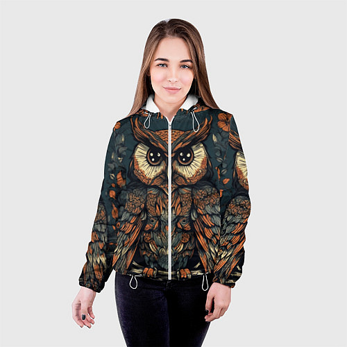 Женская куртка Сова с узорами / 3D-Белый – фото 4