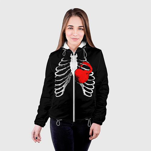 Женская куртка Сердце качка / 3D-Белый – фото 4