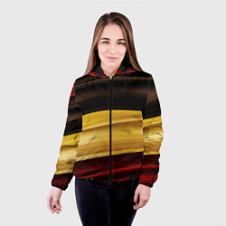 Куртка с капюшоном женская Черный красный желтый цвет абстракции, цвет: 3D-черный — фото 2