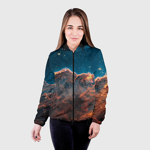 Женская куртка Туманность Киля наблюдаемая телескопом Уэбба / 3D-Черный – фото 4