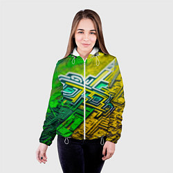 Куртка с капюшоном женская Криптоабстракция, цвет: 3D-белый — фото 2