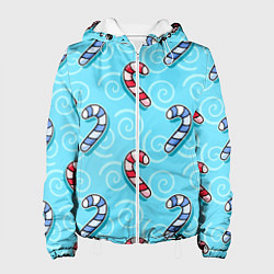 Женская куртка Новогодний леденец трость