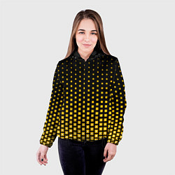 Куртка с капюшоном женская Жёлтые квадраты, цвет: 3D-черный — фото 2