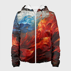 Женская куртка Абстрактный белый синий красный дым