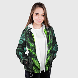 Куртка с капюшоном женская Green slime, цвет: 3D-белый — фото 2