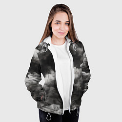 Куртка с капюшоном женская Абстракция сюрреализм, цвет: 3D-белый — фото 2