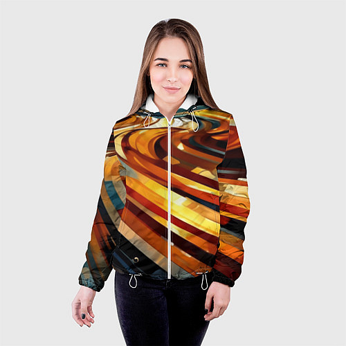 Женская куртка Абстрактная дорога / 3D-Белый – фото 4