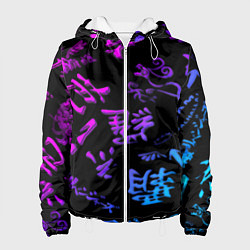 Куртка с капюшоном женская Tokyos Revenge neon logo, цвет: 3D-белый