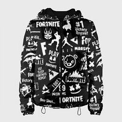 Женская куртка Fortnite alllogo black
