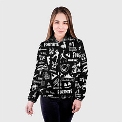 Куртка с капюшоном женская Fortnite alllogo black, цвет: 3D-черный — фото 2