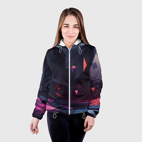 Женская куртка Абстрактный вихрь / 3D-Белый – фото 4