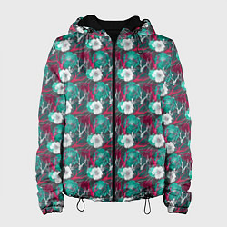 Женская куртка Черепа с цветочным орнаментом