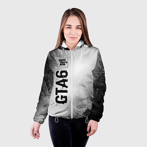 Женская куртка GTA6 glitch на светлом фоне по-вертикали / 3D-Белый – фото 4