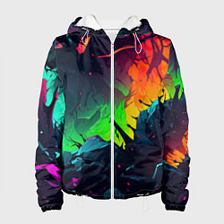 Женская куртка Яркие пятна абстракции