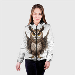 Куртка с капюшоном женская Совушка с крыльями, цвет: 3D-черный — фото 2