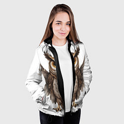 Куртка с капюшоном женская Совушка с крыльями, цвет: 3D-черный — фото 2