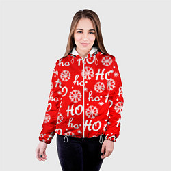 Куртка с капюшоном женская Падающие снежинки, цвет: 3D-белый — фото 2