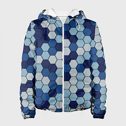 Женская куртка Камуфляж гексагон синий
