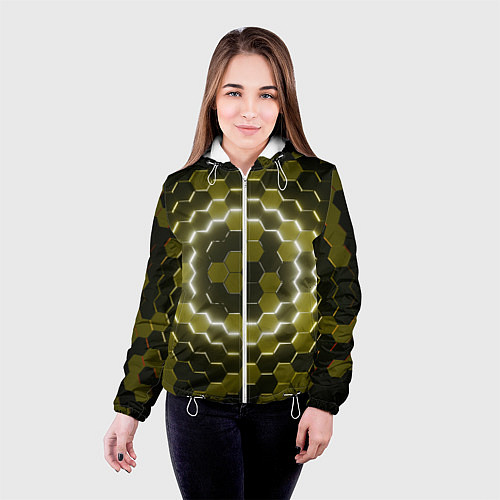 Женская куртка Гексагональная броня / 3D-Белый – фото 4