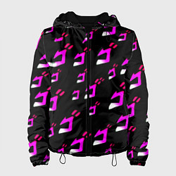 Куртка с капюшоном женская JoJos Bizarre neon pattern logo, цвет: 3D-черный