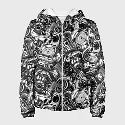 Куртка с капюшоном женская Автотюнинг - запчасти, цвет: 3D-белый