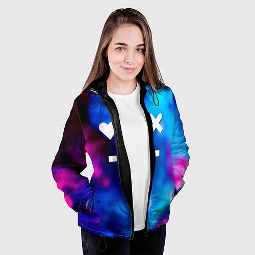 Женская куртка Love death and robots serial gradient / 3D-Черный – фото 3