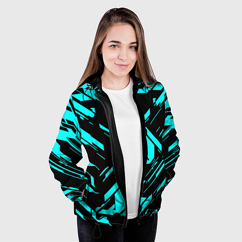Женская куртка Айзек стиль неоновый броня / 3D-Черный – фото 3
