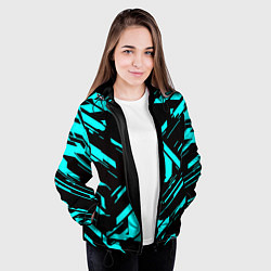 Куртка с капюшоном женская Айзек стиль неоновый броня, цвет: 3D-черный — фото 2