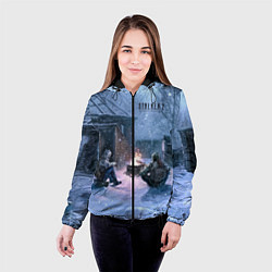 Куртка с капюшоном женская STALKER 2 новички на кордоне, цвет: 3D-черный — фото 2