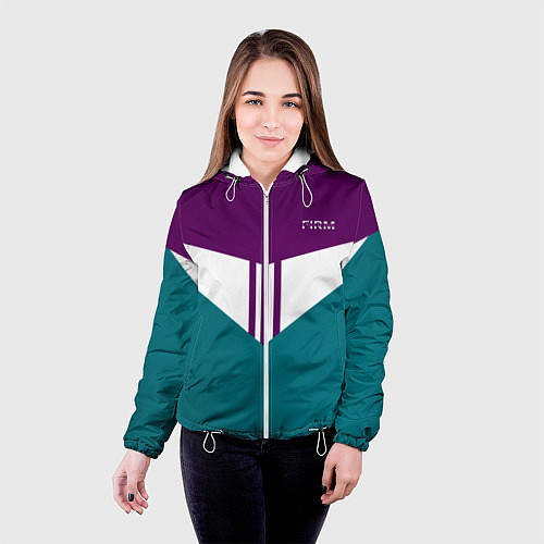 Женская куртка FIRM темная сирень и бирюза / 3D-Белый – фото 4