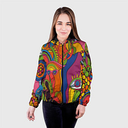Куртка с капюшоном женская Психоделика и третий глаз, цвет: 3D-черный — фото 2