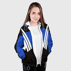 Куртка с капюшоном женская Олимпийка 90х - полоски, цвет: 3D-белый — фото 2