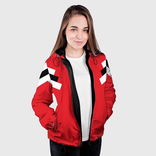 Женская куртка Олимпийка - ретро / 3D-Черный – фото 3