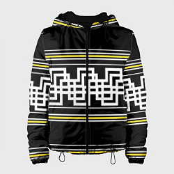 Женская куртка Греческие линии жёлтые и белые