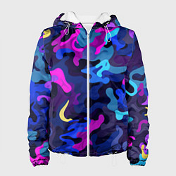 Женская куртка Яркие разноцветные пятна в виде камуфляжа