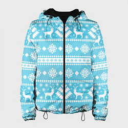 Женская куртка Новый год ели и олени