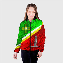 Куртка с капюшоном женская Флаг Зеленограадского АО, цвет: 3D-черный — фото 2