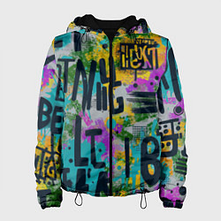Женская куртка Загадочный абстрактный текст на ярком фоне