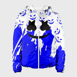 Куртка с капюшоном женская Marshmello dj blue pattern music band, цвет: 3D-белый