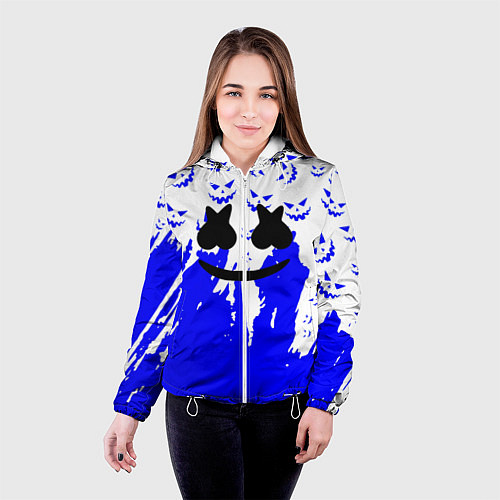 Женская куртка Marshmello dj blue pattern music band / 3D-Белый – фото 4