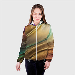 Куртка с капюшоном женская Плавные рельефы с блёстками, цвет: 3D-белый — фото 2