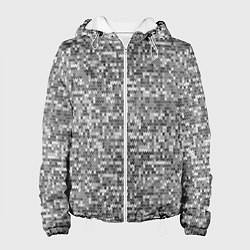 Женская куртка Узор серого вязанного трикотажа меланж