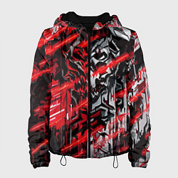 Женская куртка Железный череп и красные линии