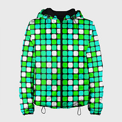 Женская куртка Зелёные и белые квадраты