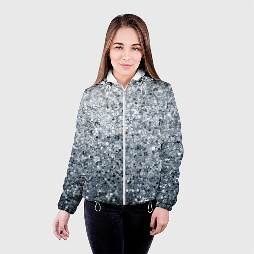 Женская куртка Серебряный гламур / 3D-Белый – фото 4