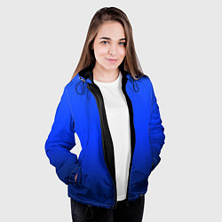 Куртка с капюшоном женская Ультрамарин градиент, цвет: 3D-черный — фото 2