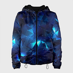 Женская куртка Синие осколки из мелких абстрактных части калейдос