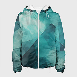 Куртка с капюшоном женская Гранжевая бирюза, цвет: 3D-белый